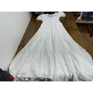 Love Shack Fancy Castella Dress White Lace Embroidered Maxi Puff Sleeve Size 2